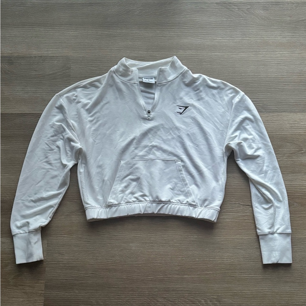Gymshark White Zip Pullover